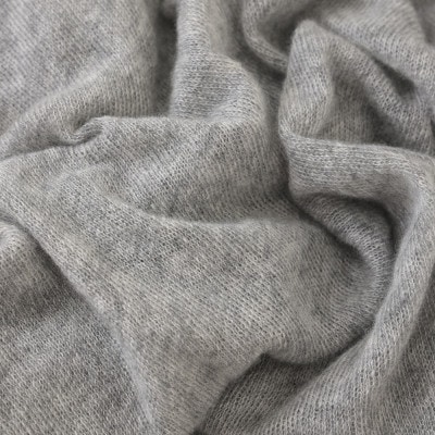 【 OTA KNIT 】ふわふわガーゼ  ファーカシミヤ  ショール(トップグレー)