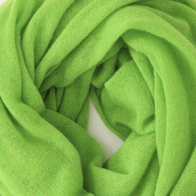 【 OTA KNIT 】ふわふわガーゼ  ファーカシミヤ  ショール(イエローグリーン)