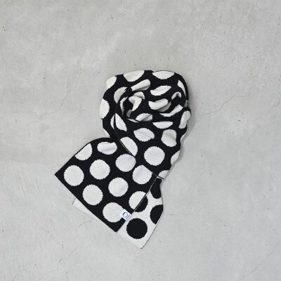 【 OTA KNIT 】TRAVEL SCARF トラベルマフラー(dot ネイビー×オートミール)