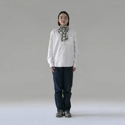 【 OTA KNIT 】TRAVEL SCARF トラベルマフラー(dot グレー×オートミール)
