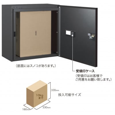 宅配ボックス　3333V2R(右開き)　壁付け　ディープグレー　可変式ダイヤル錠仕様　1台