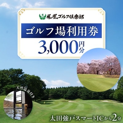 【天然温泉付き】ゴルフ場利用券 3,000円分(1,000円分×3枚)鳳凰ゴルフ倶楽部