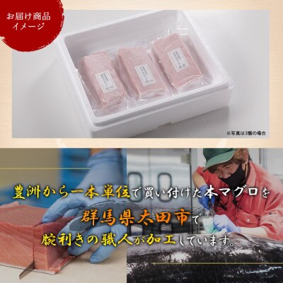 国産 本マグロ 赤身 (柵・冷凍)約200g × 2柵