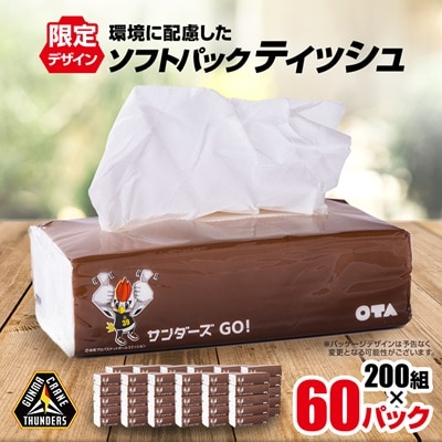 群馬クレインサンダーズ応援ソフトパックティッシュ 400枚(200組)×60パック