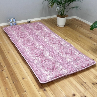 日本製固綿入りボリューム敷布団(シングル/ペイズリーピンク)