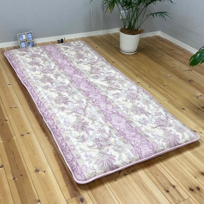 日本製固綿入りボリューム敷布団(シングル/花柄ピンク)