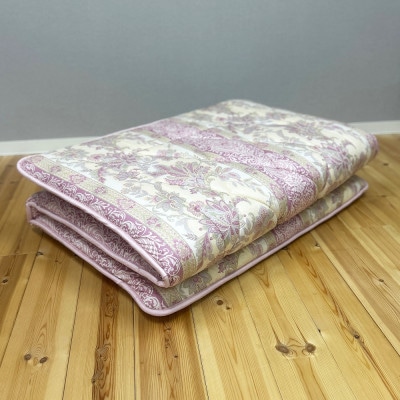 日本製固綿入りボリューム敷布団(シングル/花柄ピンク)