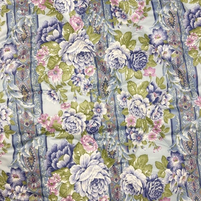 日本製固綿入りボリューム敷布団(シングル/花柄ブルー)