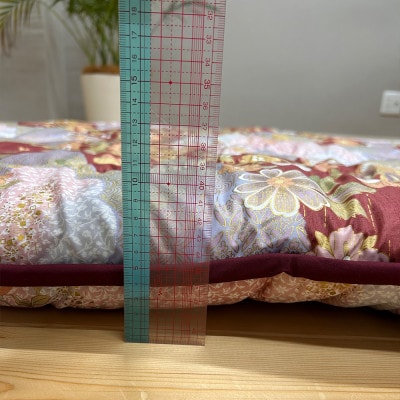 日本製固綿入りボリューム敷布団(シングル/和花柄エンジ)