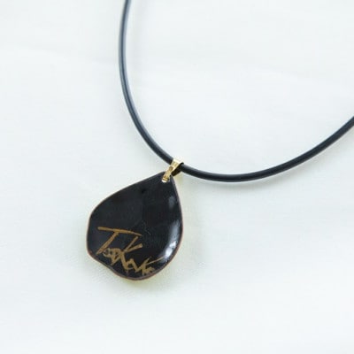 【七宝工芸家　中島たか子】七宝焼　オーナメント入りイエローペンダント