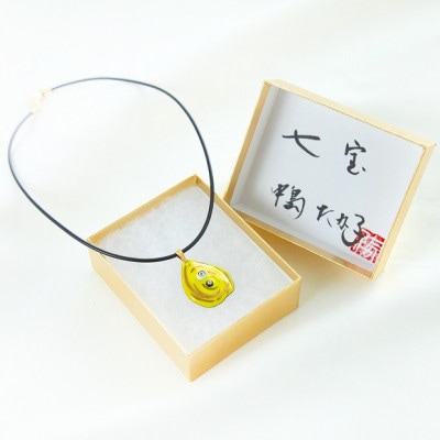 【七宝工芸家　中島たか子】七宝焼　オーナメント入りイエローペンダント