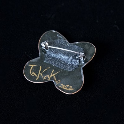 【七宝工芸家　中島たか子】七宝焼　さくら色ブローチ