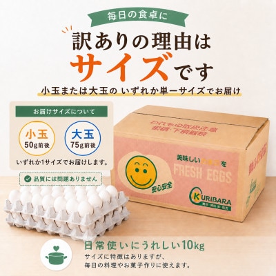 【訳あり】くりばらの毎日たまご 10kg(小玉または大玉)