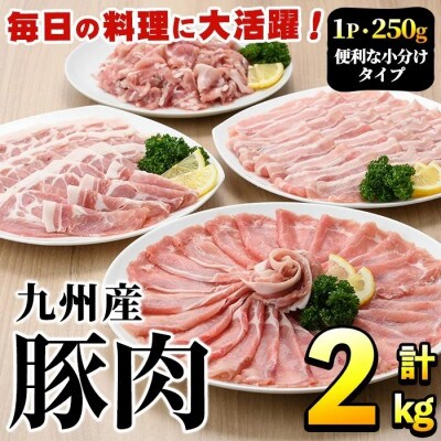 豚肉詰め合わせ 計2kg ロース 肩ロース バラ 切り落とし セット【三九】akn006-03
