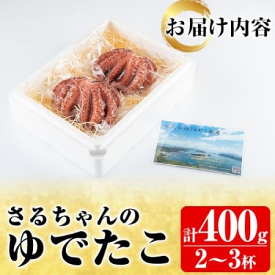 鹿児島県産地 たこのゆでたこ 計400g(2～3杯)【さるがく水産】akn028-01