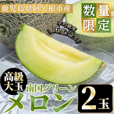 数量限定! 鹿児島県産 南国グリーンメロン 2玉(計3kg)【先行受付! 2026年6月下旬～発送】