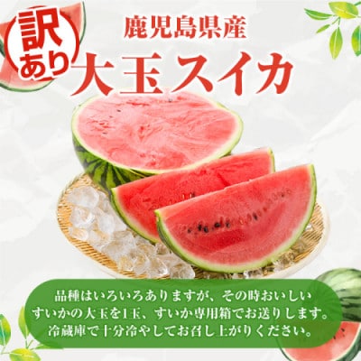 訳あり 大玉すいか 1玉(約10kg)【先行予約2026年6月下旬～】【松永青果】akn053-21