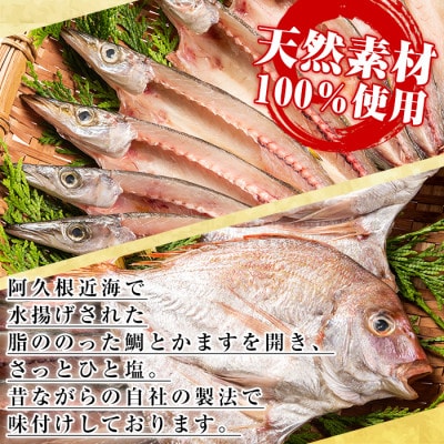 鹿児島県阿久根市産!干物セット(2種・合計14枚) 【川本商店】a-14-27