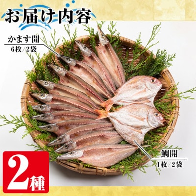 鹿児島県阿久根市産!干物セット(2種・合計14枚) 【川本商店】a-14-27