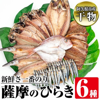 鹿児島県阿久根市産干物!新鮮さ一番のり薩摩のひらきセット(6種) 【川本商店】a-14-26