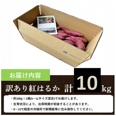 先行予約! <訳あり> 鹿児島県産 さつまいも「紅はるか」計10kg  akn056-08