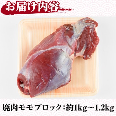阿久根産鹿肉モモブロック(約1kg)【いかくら阿久根】19-27