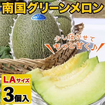 南国グリーンメロン(LAサイズ・3個)【山下農園】a-12-324