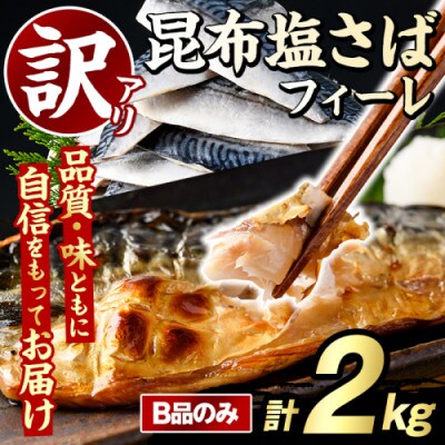 訳あり!昆布塩さばフィーレ (B品のみ・計2kg) 【グローバルフーズ】akn061-28