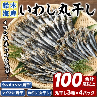 数量限定! 阿久根市産 イワシ丸干し 3点セット(合計約100尾) 【鈴木海産】akn091-01