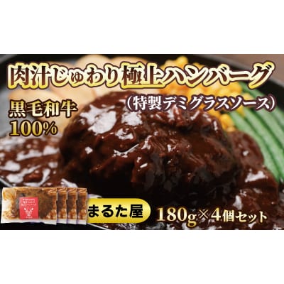 ハンバーグ 180g × 4個 720g 国産黒毛和牛100% HW001