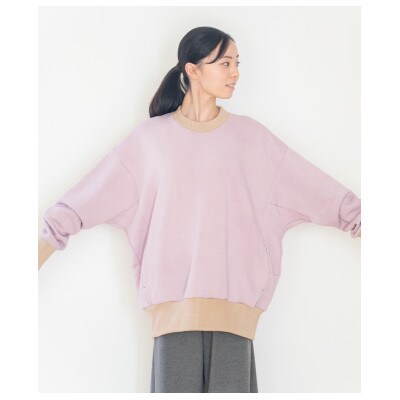 草木染めコットン　裏起毛プルオーバー　ラックダイ
