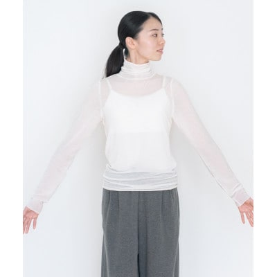 【洗える/とろける肌触り/草木染め】テンセルカシミヤ タートルネック キナリ