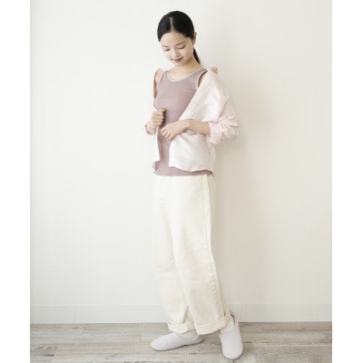 【洗える/柔らかマシュマロ素材/草木染め】カシミヤシルクリブ　インナータンクトップ　ラックダイ