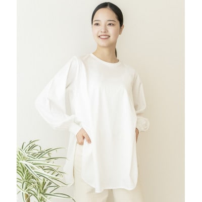 【洗える/快適素材/草木染め】コットン　レイヤーTシャツ　オフシロ