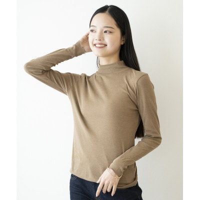 【洗える/透け感/サラッと肌触り】テンセルコットン　シアータートルネック　ログウッド