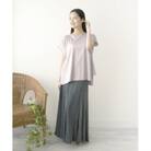 【洗える/しなやか光沢感/草木染】肌触りの良いテンセルコットン　スクエアTシャツ　ラックダイ