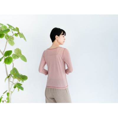 ふるさと納税 笠松町 【洗える/柔らかマシュマロ素材/草木染め】七分袖Uネックインナー　ラックダイ 洗える/柔らかマシュマロ素材/草木染め】七分袖Uネックインナー