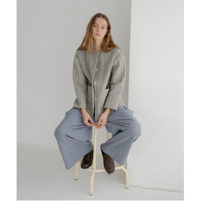 半纏ジャケット　ログウッドアカネマリーゴールドグレー