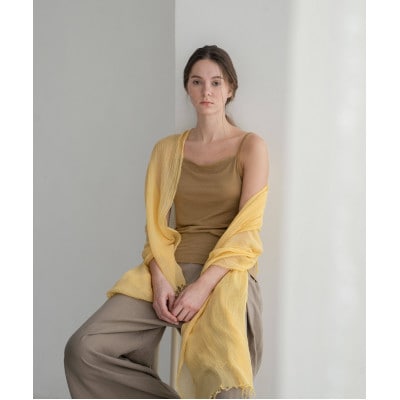 【洗える/柔らかマシュマロ素材/草木染め】キャミソール　マリーゴールドアカネキャメル