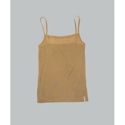 【洗える/柔らかマシュマロ素材/草木染め】キャミソール　マリーゴールドアカネキャメル
