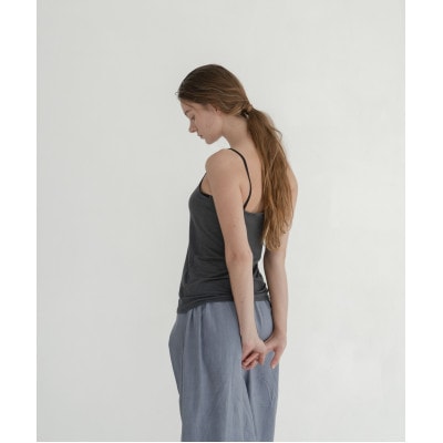 【洗える/柔らかマシュマロ素材/草木染め】キャミソール　ログウッドマリーゴールドチャコールグレー