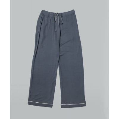 パイピングパジャマセットアップボトム　ログウッドブルー