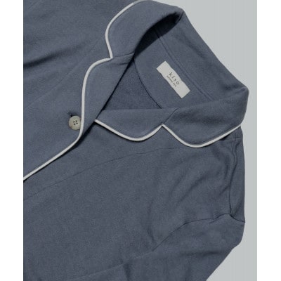 パイピングパジャマセットアップトップス　ログウッドブルー