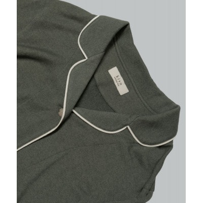 パイピングパジャマセットアップトップス　ログウッドエンジュグリーン