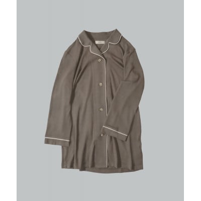 パイピングパジャマセットアップトップス　ログウッドマリーゴールド　チャコールグレー