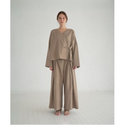 羽織風パジャマ　ボトム　ログウッドブラウン