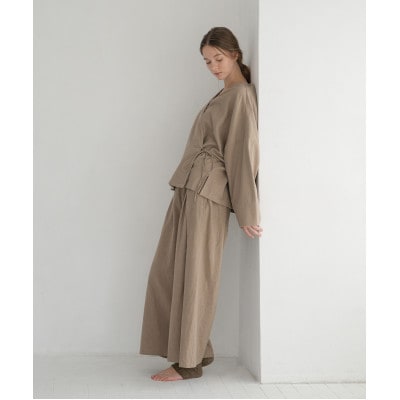 羽織風パジャマ　ボトム　ログウッドブラウン