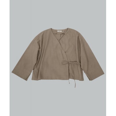 羽織風パジャマ　トップス　ログウッドブラウン