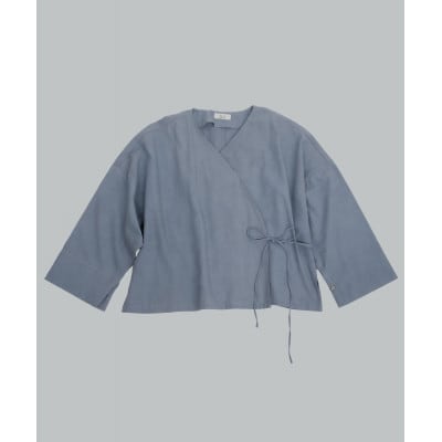 羽織風パジャマ　トップス　ログウッドブルー