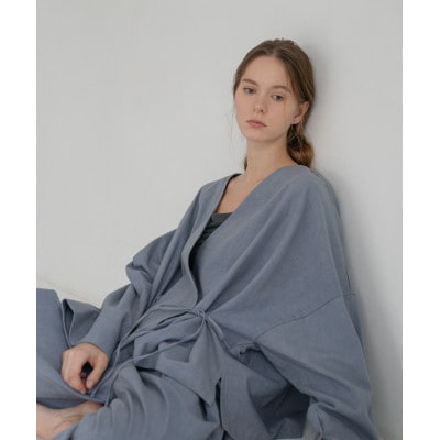羽織風パジャマ　トップス　ログウッドブルー